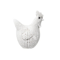 White Resin Spotted Chicken - Decorative Sculpture