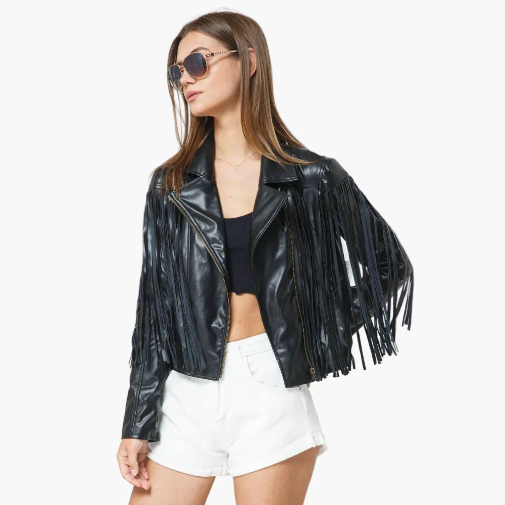 Vegan Leather Crop Jacket