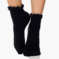 The Ruffle Grip Sock Black