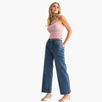 Dark Wash Slim Wide Leg