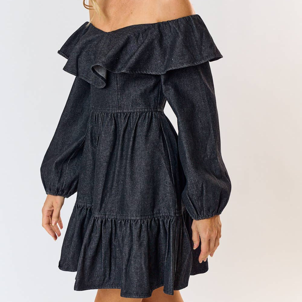 Denim Off Shoulder Dress – Culture Collective Co