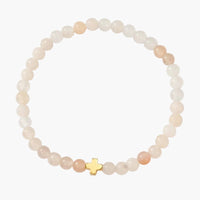 Natural Stone Cross Beaded Bracelet