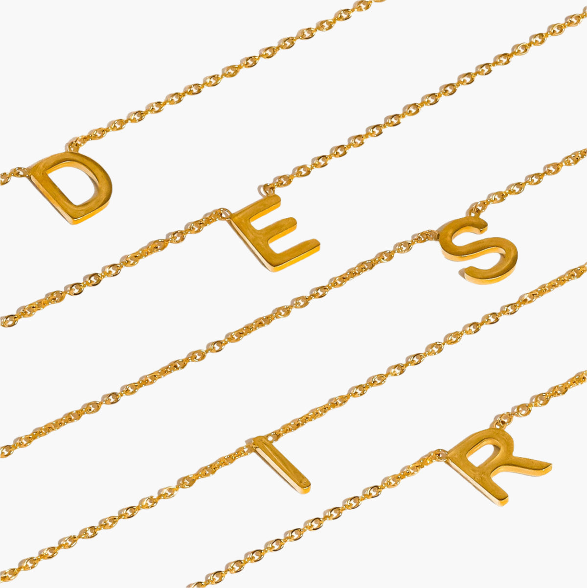 Desi 18K Gold Non-Tarnish Petite Letter Necklace