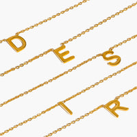 Desi 18K Gold Non-Tarnish Petite Letter Necklace