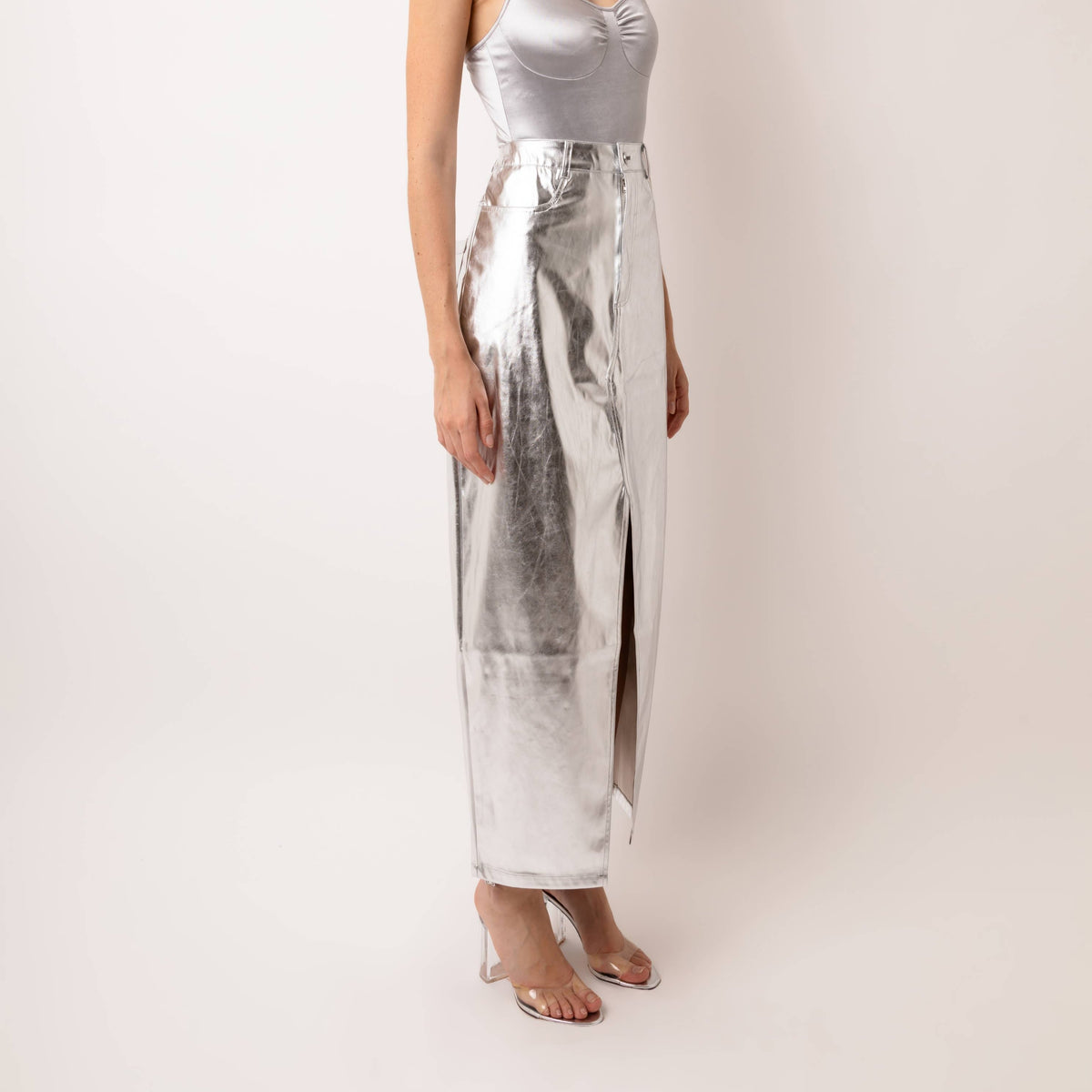 Lupe Metallic Maxi Skirt