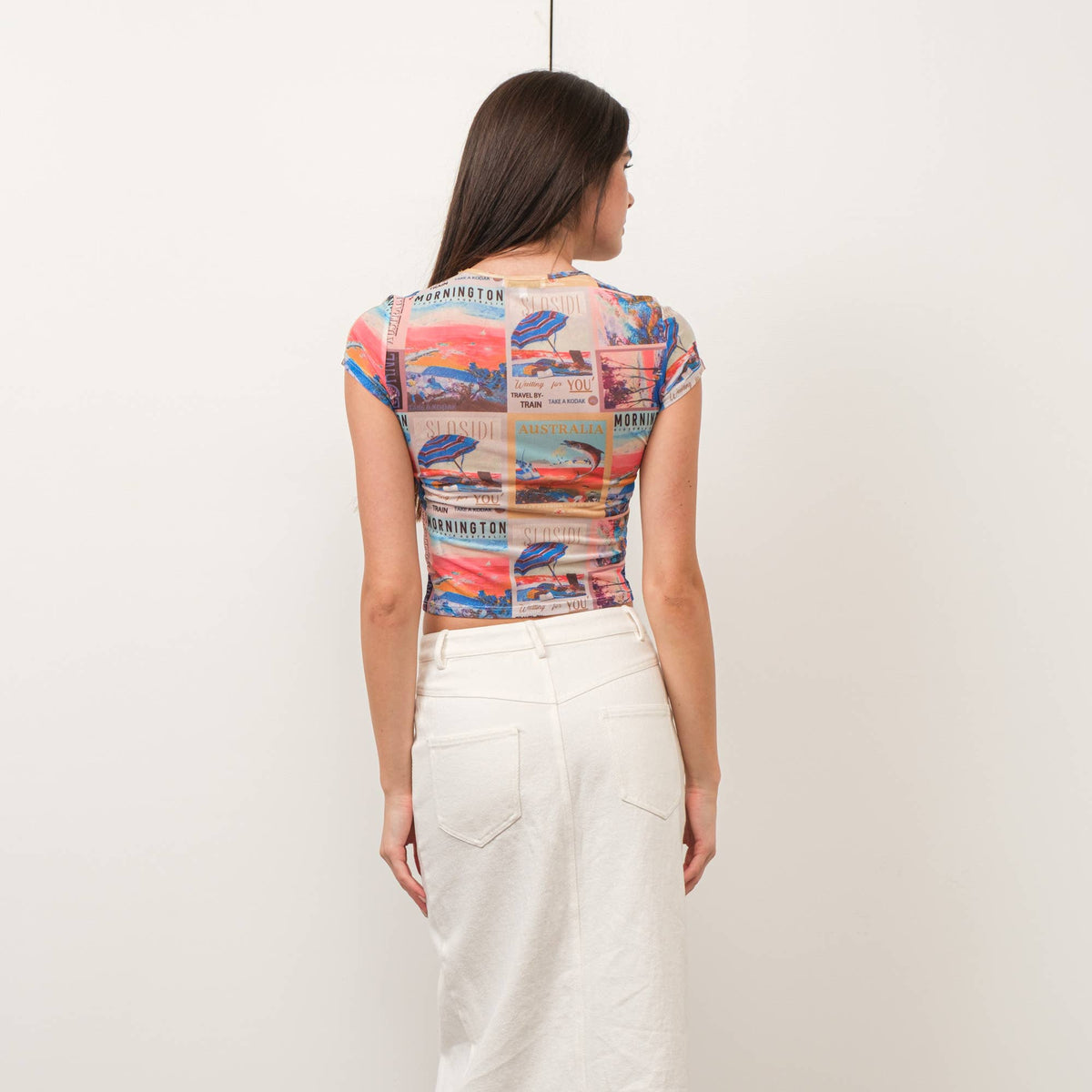 Photo Print Mesh Baby Tee