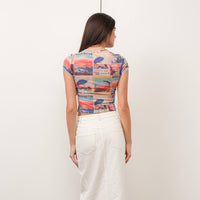 Photo Print Mesh Baby Tee