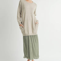 Sweater Top and Pleated Skirt Layered Dress.