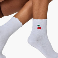 The Everyday Ruffle Cherry Socks