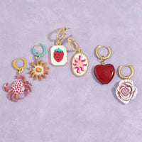 Six Piece Mixed Charm Huggie Hoop Earrings Set