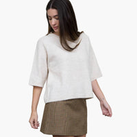 Oatmeal Heather Drop Shoulder Knit Pullover