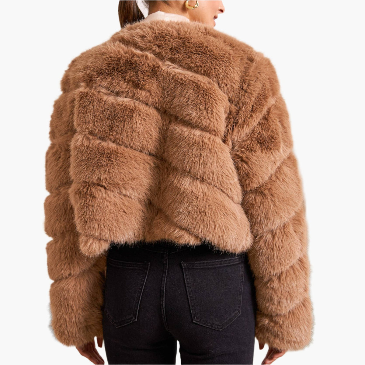 Paula Cropped Faux Fur Jacket