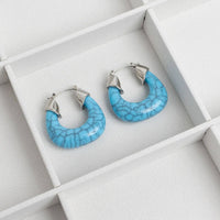 Turquoise Chunky Hoop Earrings