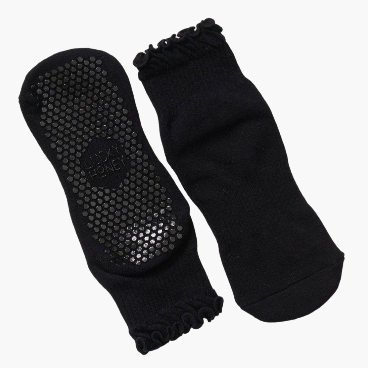 The Ruffle Grip Sock Black