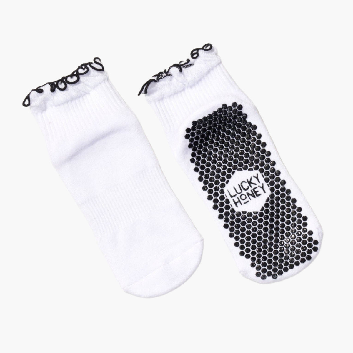 The Ruffle Grip Sock White