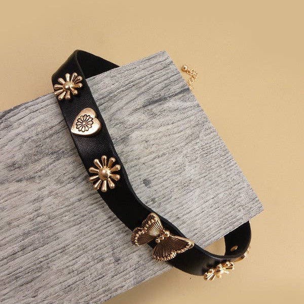 Charm Mix Faux Leather Choker