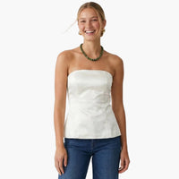 Tailored Long Satin Tube Top