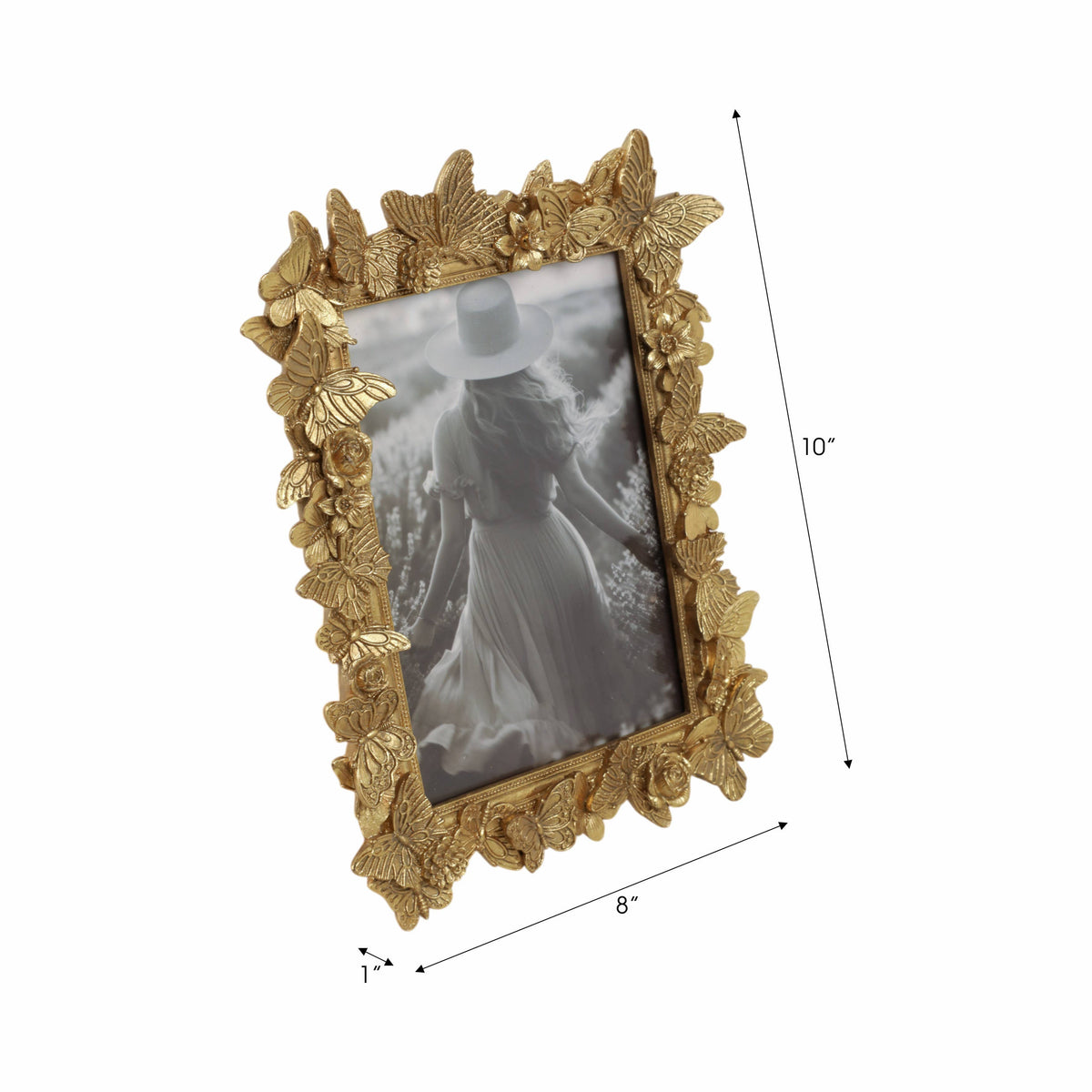 Gold Polyresin Butterfly Picture Frame - 5x7 in.