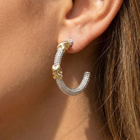 Beaded Knot Station Hoop Earrings