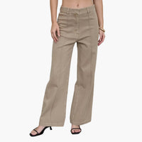 Mocha Front Seam Wide Leg Denim Pants