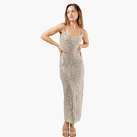 Champagne Sequin Midi Dress