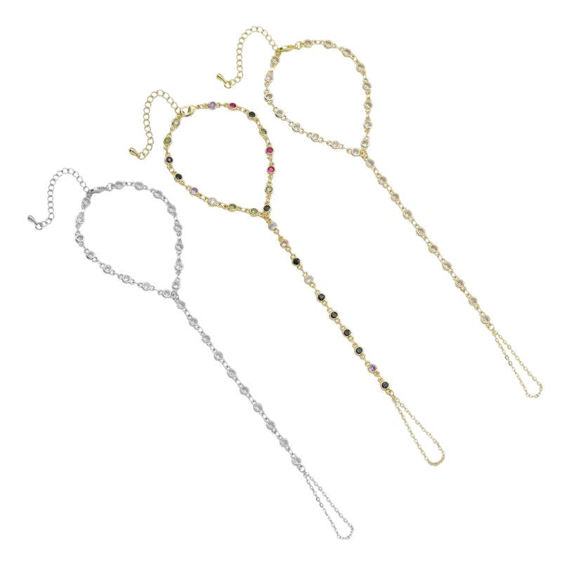 CZ Link Chain Hand Jewelry
