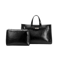 Melie Bianco Sutton Black Vegan Leather Tote Bag