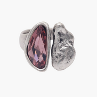 Handmade Pink Crystal Brass Ring