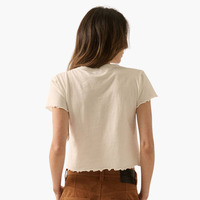 Butterflies Cropped Lettuce-Edge Graphic Baby Tee