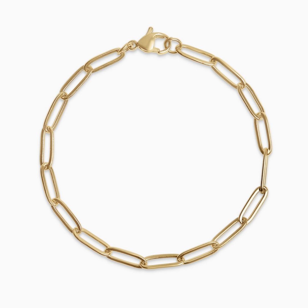 18K Gold Plated Paper Clip Bracelet