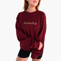 Maroon Hawks Glitter Sweatshirt