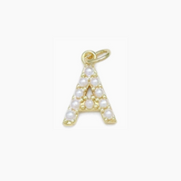 Pearl Initial Letter Charms