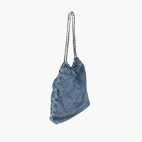 Quilted Washed Denim Chain Bag