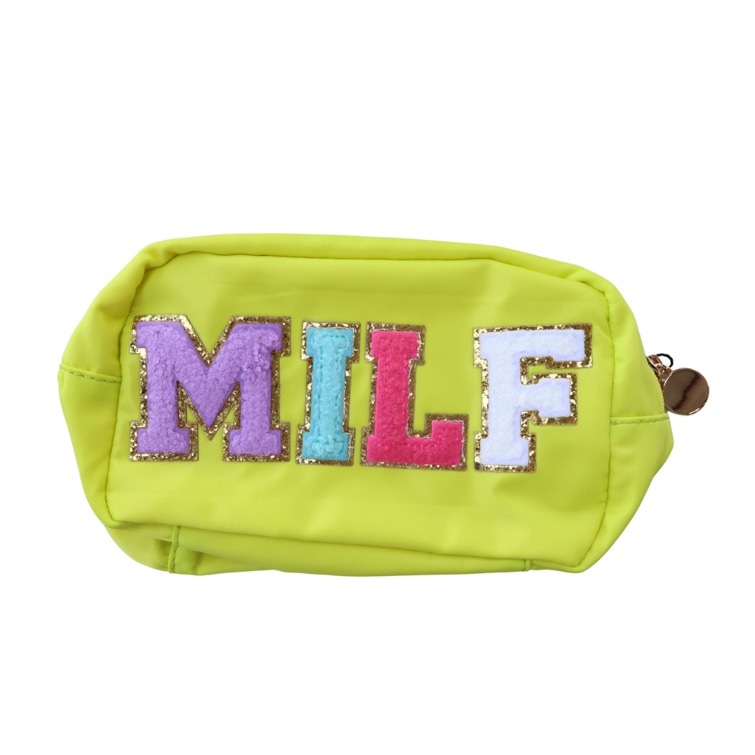 Yellow "MILF" Emma Cosmetic Bag