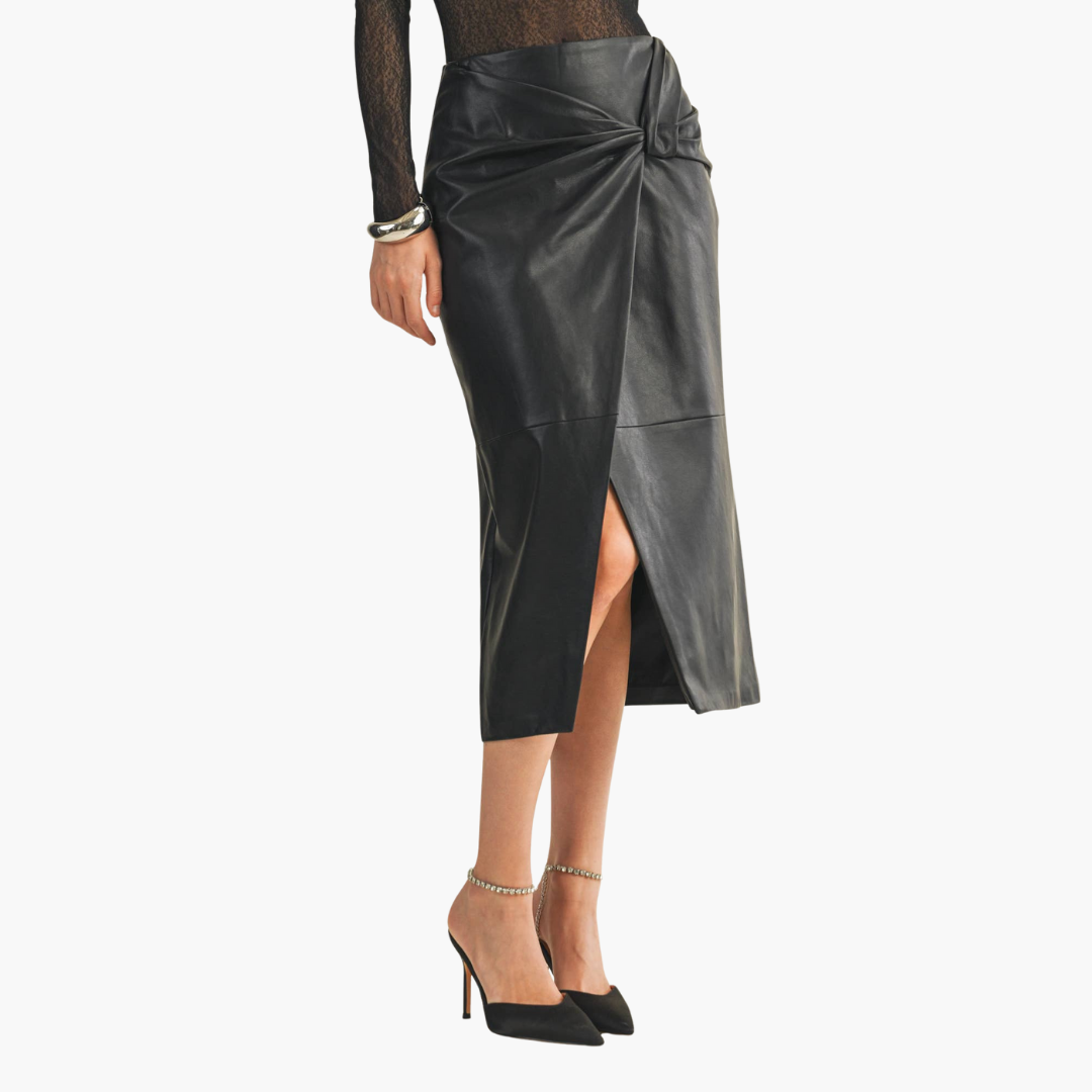 Black Knot Wrap Skirt