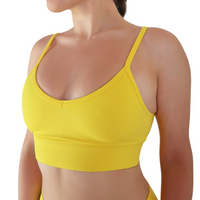 V-Neck Sports Bra in Lemon