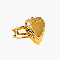 Sefina 18K Non-Tarnish Locket Heart Ring