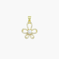 Pearl & Cubic Zirconia Flower Charm