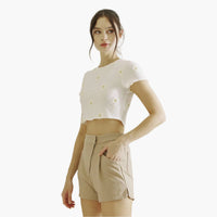 Daisy Sequin Crop Top