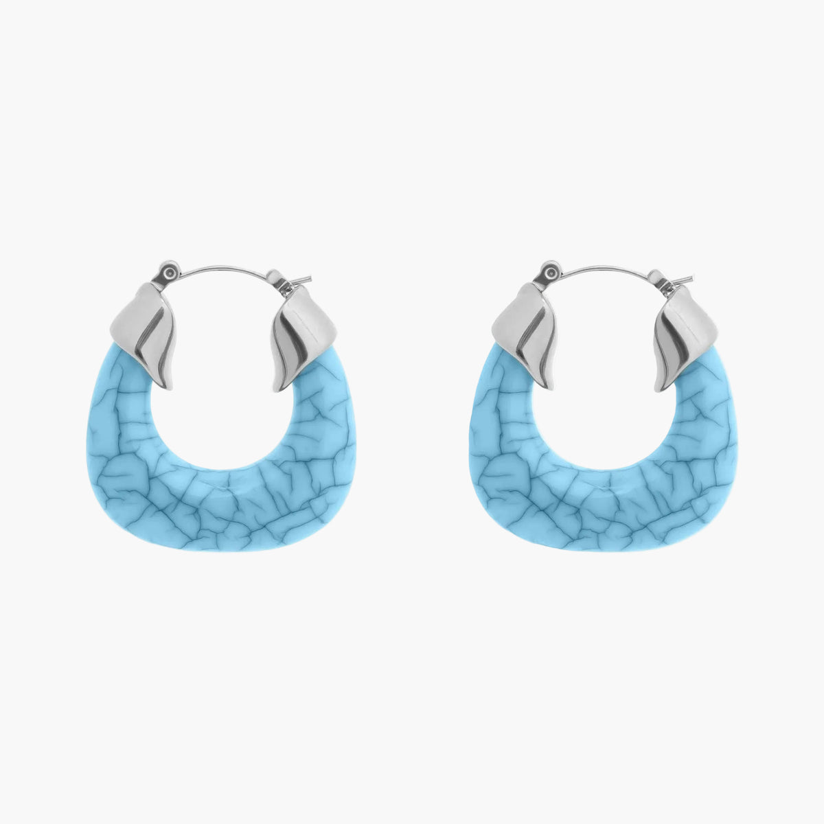 Turquoise Chunky Hoop Earrings