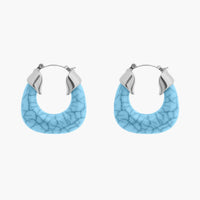 Turquoise Chunky Hoop Earrings