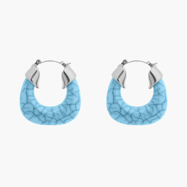 Turquoise Chunky Hoop Earrings