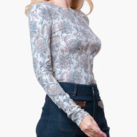 Multicolored Floral Printed Long Sleeve Top