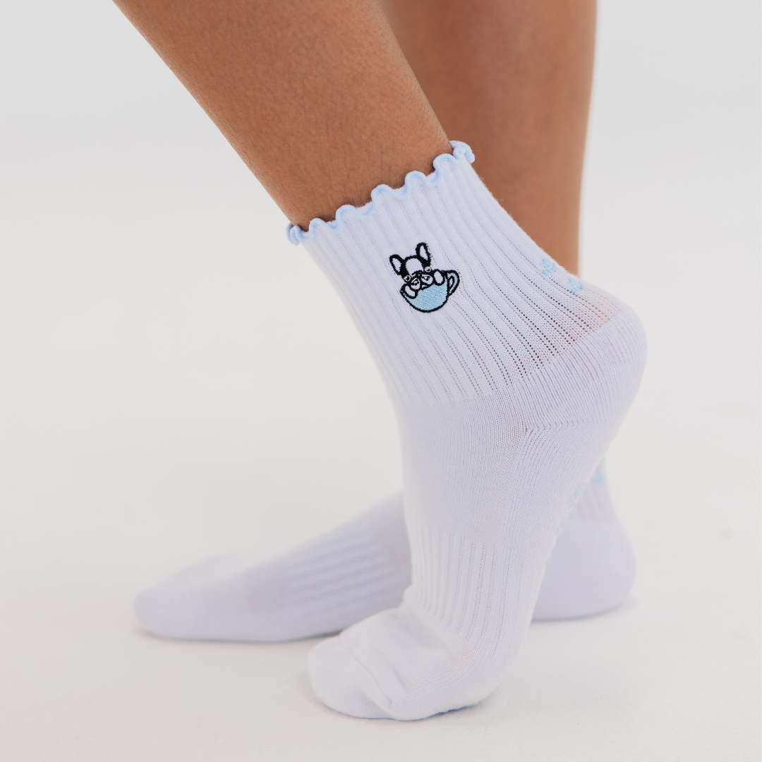 Frenchie Pilates Grip Socks
