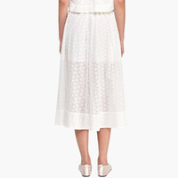 Eyelet Cotton Skirt With Belt