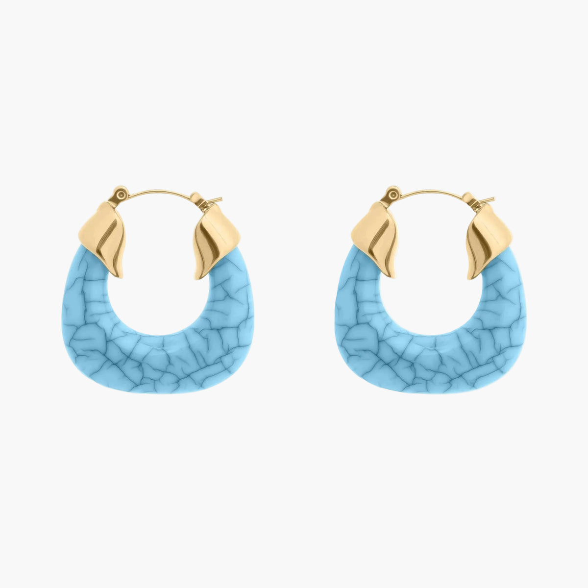 Turquoise Chunky Hoop Earrings