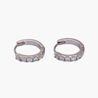 White Gold Filled Paved CZ Huggie Earrings