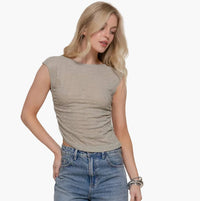 Sleeveless Reversible Boat Neck Stretch Lace Top