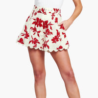 Printed Woven Trimmed Hemline Shorts
