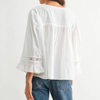 White Cotton Blouse with Lace